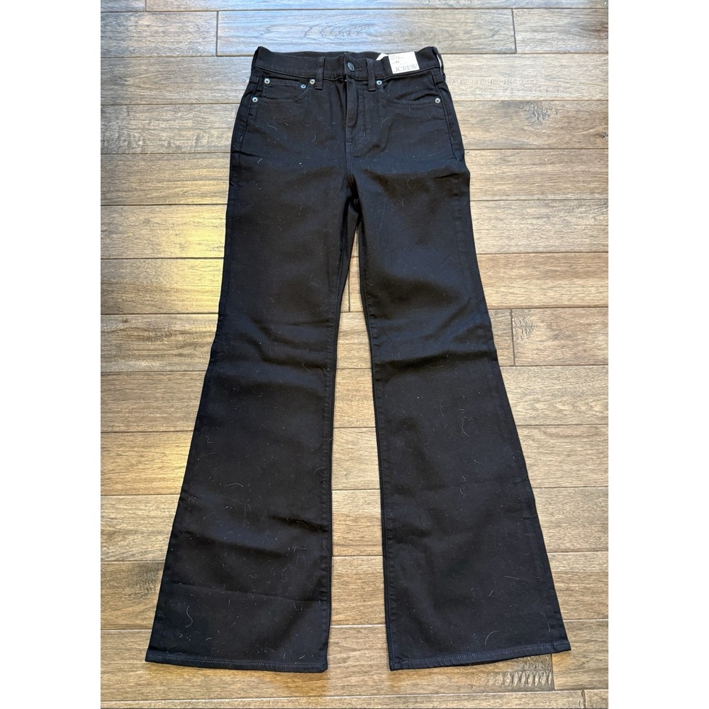 J.Crew Flare Jeans Women 25 Black High Rise Semi-Stretch CN352 NEW